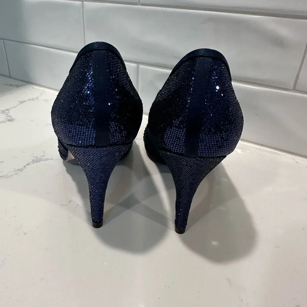 Adrianna Papell Midnight Blue Glitter Heels